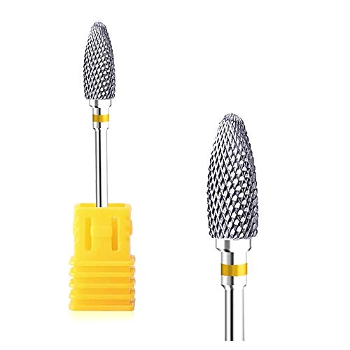 Natury Nails Tungsten Carbide Drill Bit for Nail Lathe Manicure Pedicure Semi Permanent Nail Polish Acrylic Nails Gel Nails Rotary Drill (Super Fine Grit)