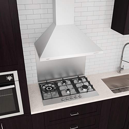 Ancona WPPW430 Wall-Mounted Classic Pyramid Style Convertible Range Hood, 30-Inch, White