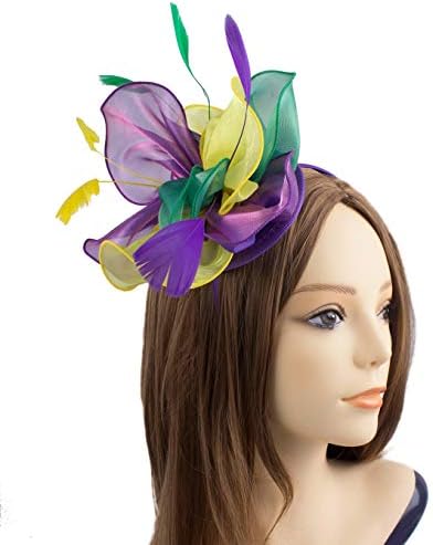 Fascinators Hat Feather Satin Tea Party Cocktail Headwear Church Hat for Women Girls
