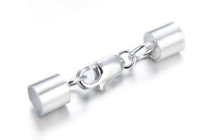 10pcs Adabele Authentic 925 Sterling Silver End Cap Clasp for 3.5mm (0.14 Inch) Leather Cord Beading Wire Thread for DIY Craft Jewelry Making SS178-4