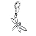 925 Sterling Silver Lovely Dragonfly Charm with Lobster Clasp for Charm Bracelet