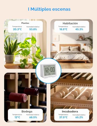 Meross Matter 10-in-1 Smart Thermometer Hygrometer (Hub Required) – Indoor WiFi Weather Station with Display, Automation and Alerts, Compatible with Apple HomeKit, Alexa and Google Home