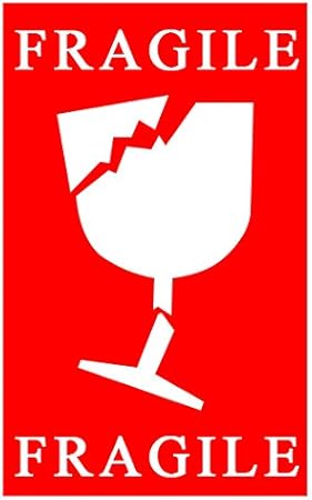 Amazon Ssc Fragileステッカー こわれもの 割れ物シール 取り扱い注意 梱包 郵送 引っ越し等で活躍の大量セット スーツケース 機材ケース 荷物 楽器等高級品の運送時に最適 レッド 50枚セット Qbb05n0 シール ステッカー 文房具 オフィス用品