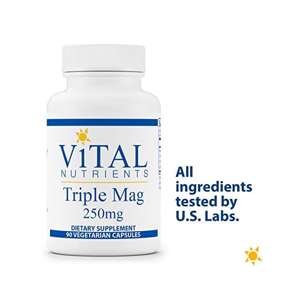 Vital Nutrients Triple Mag 250mg Formulated with Magnesium Oxide, Malate & Glycinate to