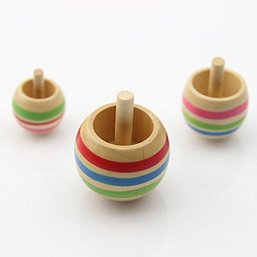 Funny Magical Flip Upside Down Gyro Colorful Wooden Pegtop Classic