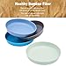 HM-tech 6pcs Bamboo Kids Plates for Baby Feeding, Toddler Plates (8” x 8” x 1”), Tableware for Baby Toddler Kids Bamboo Toddler Dishes & Dinnerware Sets
