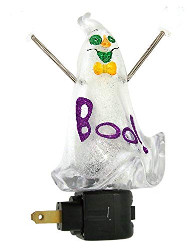 Cute Plastic Halloween Cartoon Ghost Plug In Night Light, 6 1/2 Inch Cute Plastic Halloween Cartoon Ghost Plug In Night Light, 6 1/2 Inch