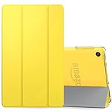 MoKo Case Fits Amazon Fire HD 8 Tablet (7th/8th Generation, 2017/2018 Release) -Lightweight Slim Shell Stand Cover with Translucent Frosted Back for Fire HD 8, Lemon Yellow (with Auto Wake/Sleep)