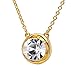 SWEETV Round Swarovski Crystal Birthstone Necklace - 18K Gold Plated Chains Jewelry Gift for Women Girls, 18