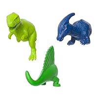 PINE AND PAINT LLC Dinosaur Jurassic Wall Hooks Set of 3 Whimsical Fun Coat Storage Organization for Boys Bedroom Bathroom Towels