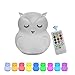 Night Light for Kids, Remote Control and Tap Control Night Light with Soft Silicone Cute Owl Rechargeable 9-Color Dimmable Night Light for Nursery, Bedroom, Living Room