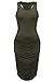 Zeagoo Women's Summer Sexy Sleeveless Sundress Fold Bodycon Tank Dress,Army Green,Medium