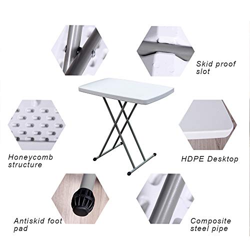 sogesfurniture klappbarer Campingtisch Gartentisch Buffettisch Esstisch höhenverstellbar, aus Kunstdtoff und… – Bild 7