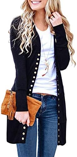 SATINATO Sweaters for Women,Cardigan Sweaters for Women, Long Sleeve Soft Basic Knit Solid Color Cardigan Sweater