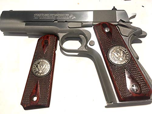 1911 GRIPS,ARMY,SALE $39.88,FITS COLT,RUGER,TAURUS,KIMBER,SIG,PARA,SPRINGFIELD,REMINGTON,S & W,WILSON,ACE,THOMPSON,ITHACA,R.I. - Thumbnail 3