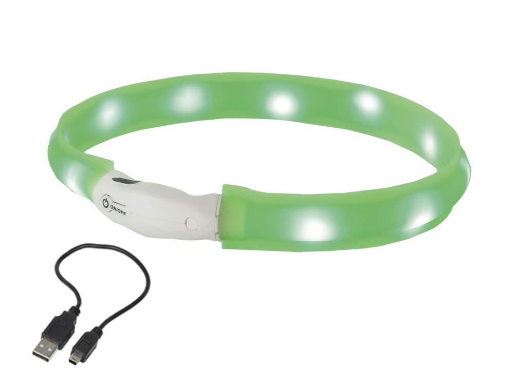 Nobby Starlight LED Safety Light Ribbon Dog Collar Green 40 cm