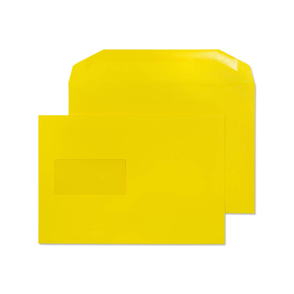 Blake Creative Colour C5+ 162 x 235 mm 120 gsm Mailer Gummed Window Envelopes (803MW) Banana Yellow - Pack of 500 — image 1