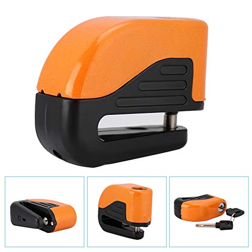 Anti-theft Disc Brake Lock 100dB Security Alarming System for Motorcycle, Scooter, Bicycle(Orange)