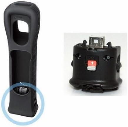 Black Motion Plus Adapter with Silicone Jacket Case (Nintendo Wii Wii-U) KMD New
