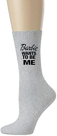 Barbie Wants To Be Me Unisex Cotton Sock Crew Socks Casual Socks Fashion Design Funky Pattern Socks