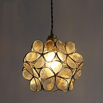 Amazon Stgled ペンダントライト おしゃれ ブーケ ブルーム お花 Led アンティーク 上品 真鍮 ガラス レトロ ペンダント Led対応 照明 ライト ランプ 可愛い オシャレ 引っ掛けシーリング式 クリア Stgled ペンダントライト