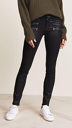 PAIGE Women's High Rise Edgemont Jeans, Black Fog Luxe Coating, 27