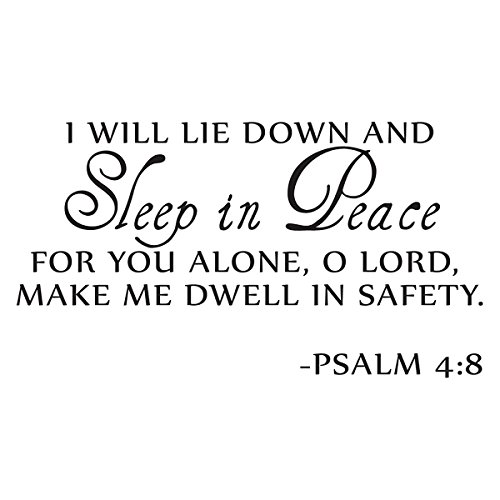 Sleep in peace psalm 4:8 bible verse lettering wall dec…