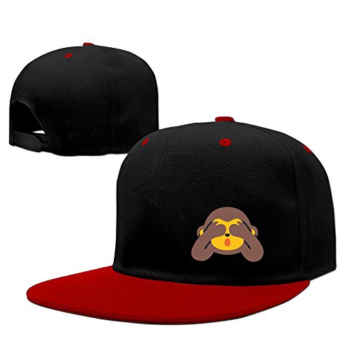 See NO EVIL MONKEY Sun Snapback Hat Red 