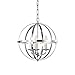 LaLuLa Modern Orb Chandelier - Small Globe Chandelier for Foyer, 3 Light Chrome Pendant for Kitchen