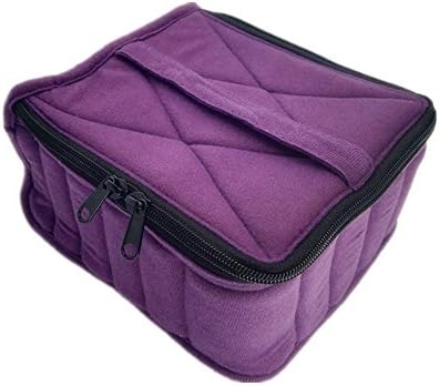 Essential Oil Carrying Case holds 30 bottles (10mL, 15mL and 30mL) 4inch high(deep purple with Lavender interior)