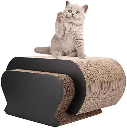 CamRom Ultimate Cat Scratcher Lounge for Multi-activity Kitty [Superior Cardboard &amp; Recycled Materials]