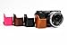 CEARI PU Leather DSLR Camera Half Case Bottom Mount for Sony Alpha A6000 A6300 - Coffee