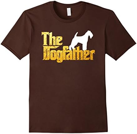 Mens Lakeland Terrier Dogfather T Shirt - Lakeland Terrier shirt XL Brown
