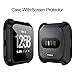 KIMILAR Screen Protector Case Cover Compatible with Fitbit Versa [3-Pack], All-Around Screen Protective Case Bumper Cover Saver Soft TPU Plated Case for Versa Smartwatch (Black+Silver+Clear)