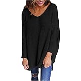 Feiyoung Women's Long Sleeve Knitted Sweater Top Jumper Pullovers