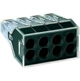 478047 Wago 773-168 18 to 12 Awg 8 Port Push-in Wire Connector Push-in Wire Connector, 8 Ports, 600v, Conductor Range: 18 to 12 Awg, Color: Dark Grey. Package of 50.