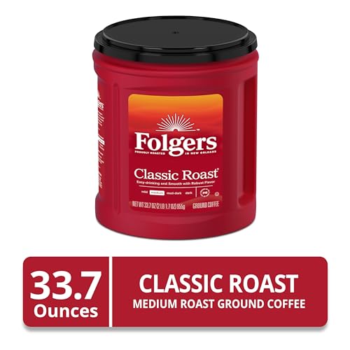 FOLGERS CLASSIC ROAST GROUND COFFEE, 33.7 OUNCE