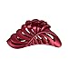 5 inch Large Jaw Clip Hair Claw with Leaf Design - Pearlized Red