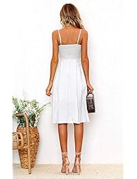 RUIQICO Vestido informal con cuello en V para mujer, con correa de espagueti en la parte delantera, con nudo envuelto en el pecho, estampado sin espalda