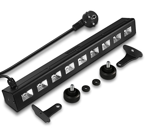 ECHTPower Black Light 27W 9LED UV Light Bar Glow in The Dark Party Supplies for Blacklight Party Birthday Wedding Stage Lighting Christmas, Disco DJ Poster Tapestry and UV Body Paint (Black UV)