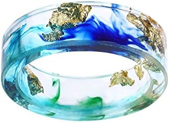 suchadaluckyshop siamsmile Clear DIY Scenery Painting Resin Real Dried Flower Ring Women Jewelry (17mm)