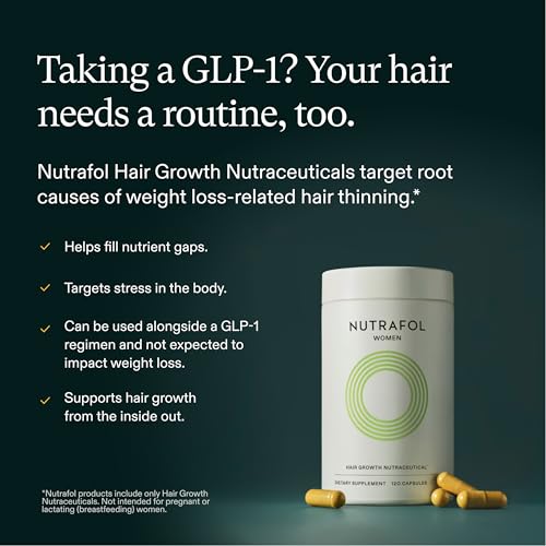 Nutrafol Women's Hair Growth Supplements, for Women Ages 18-44, Clinically Proven Hair Supplement for Visibly Thicker and Stronger Hair, Dermatologist Recommended - 1 Month Supply, 1 Refill Pouch