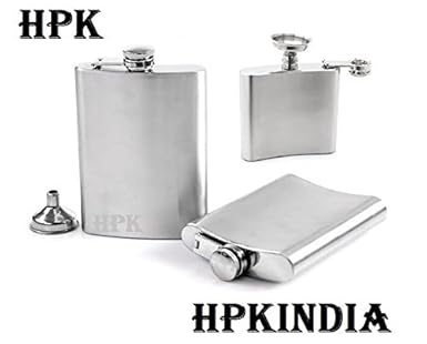 Bar Accessories-Sleek HPK Hip Flask (Steel) 7oz