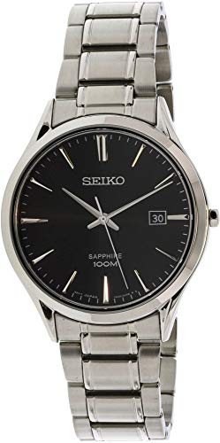 Seiko Classic Black Dial Stainless Steel Mens Watch SGEG95