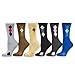 TeeHee Women's Ladies Value 6-Pack Crew Socks (Clocking Argyle)Size 9-11