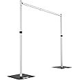 Hecis 10x10Ft Pipe and Drape Kit, 6-10' Tall x 6-10' Wide Adjustable Pipe and Drape Stand, Heavy Duty Backdrop Stand for Event, Party, Trade Shows and Wedding Decor