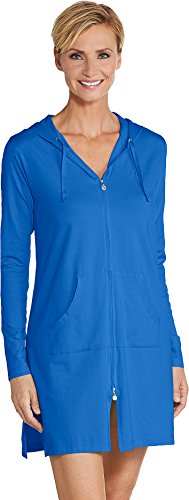 Coolibar UPF 50+ Women's Cabana Hoodie - Sun Protective (XX-Large- Brilliant Blue)