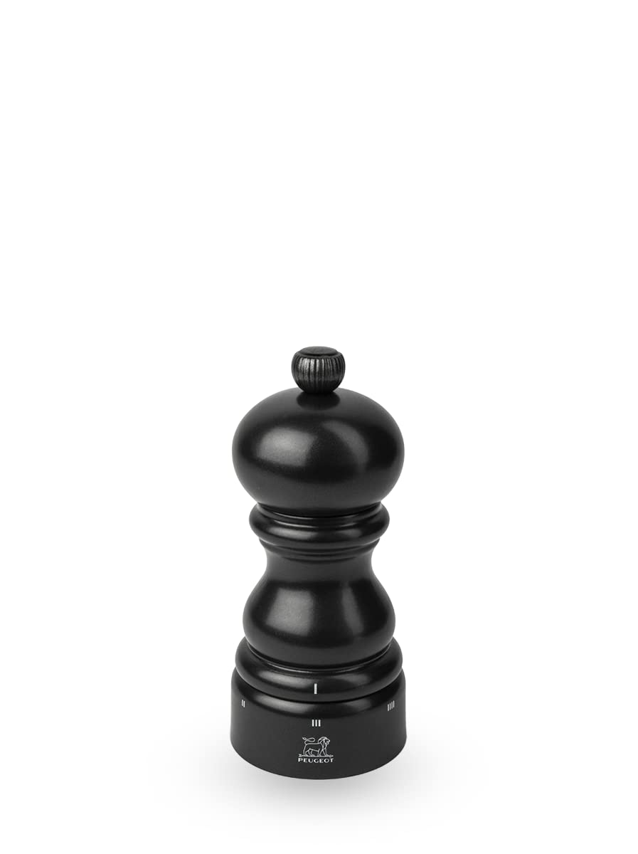 PEUGEOT - Paris u'Select 12 cm Pepper Mill - 6 Predefined Grind Settings - Made with PEFC Certified Wood - Made in France - Satin Black Colour — image 1