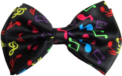 Black with Colorful Music Notes Bow Tie