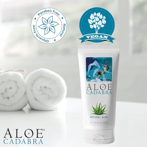 Aloe Cadabra Natural Water Based Personal Lubricant and Vaginal Moisturizer, NSF Certified Organic Aloe Lube for Men, Women and Couples, Non-Staining, pH Balanced (Unscented 5.5 Ounces, 1 Pack)